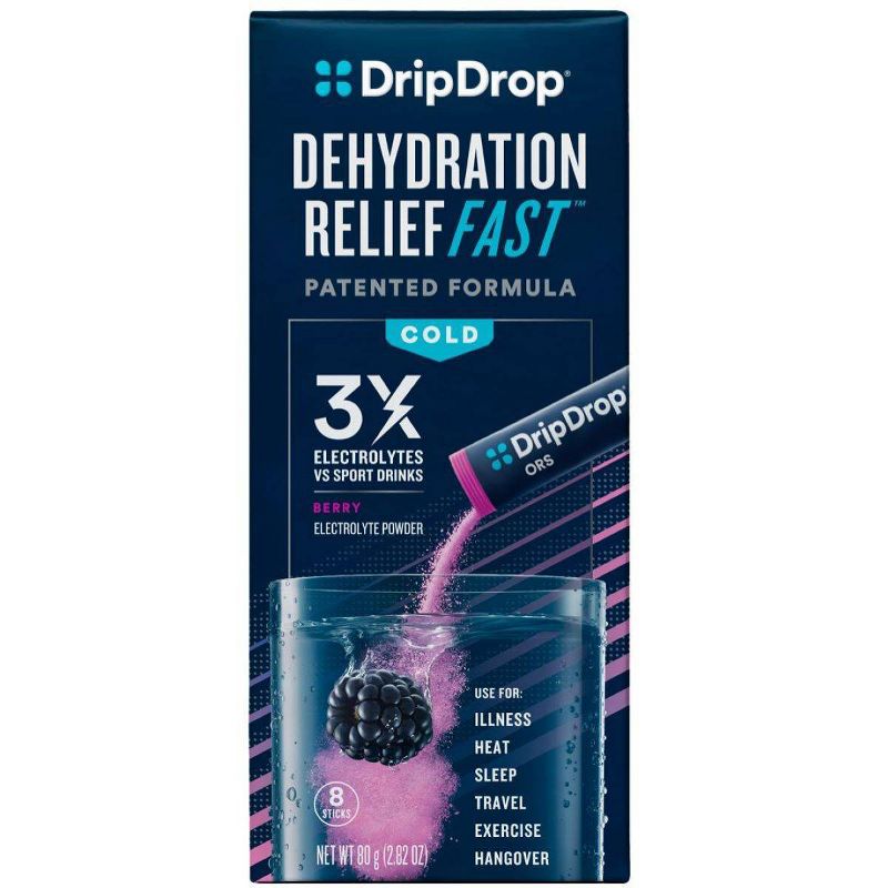 DripDrop ORS 10g Electrolyte Powder - Berry - 8ct