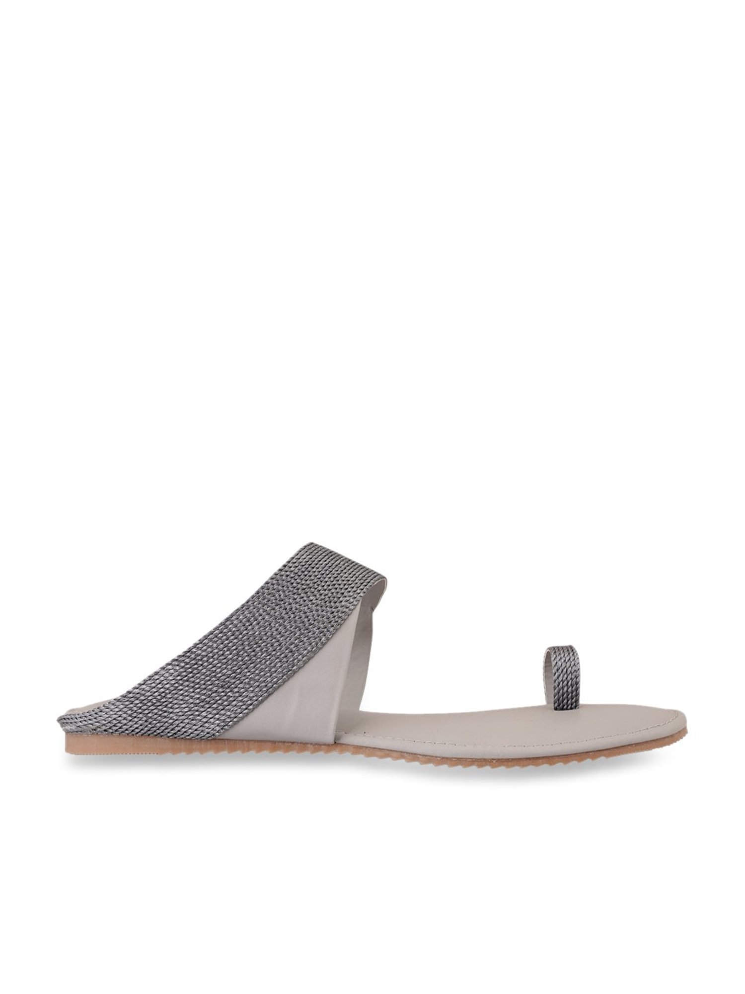 Pelle Albero Women's Ash Grey Toe Ring Sandals