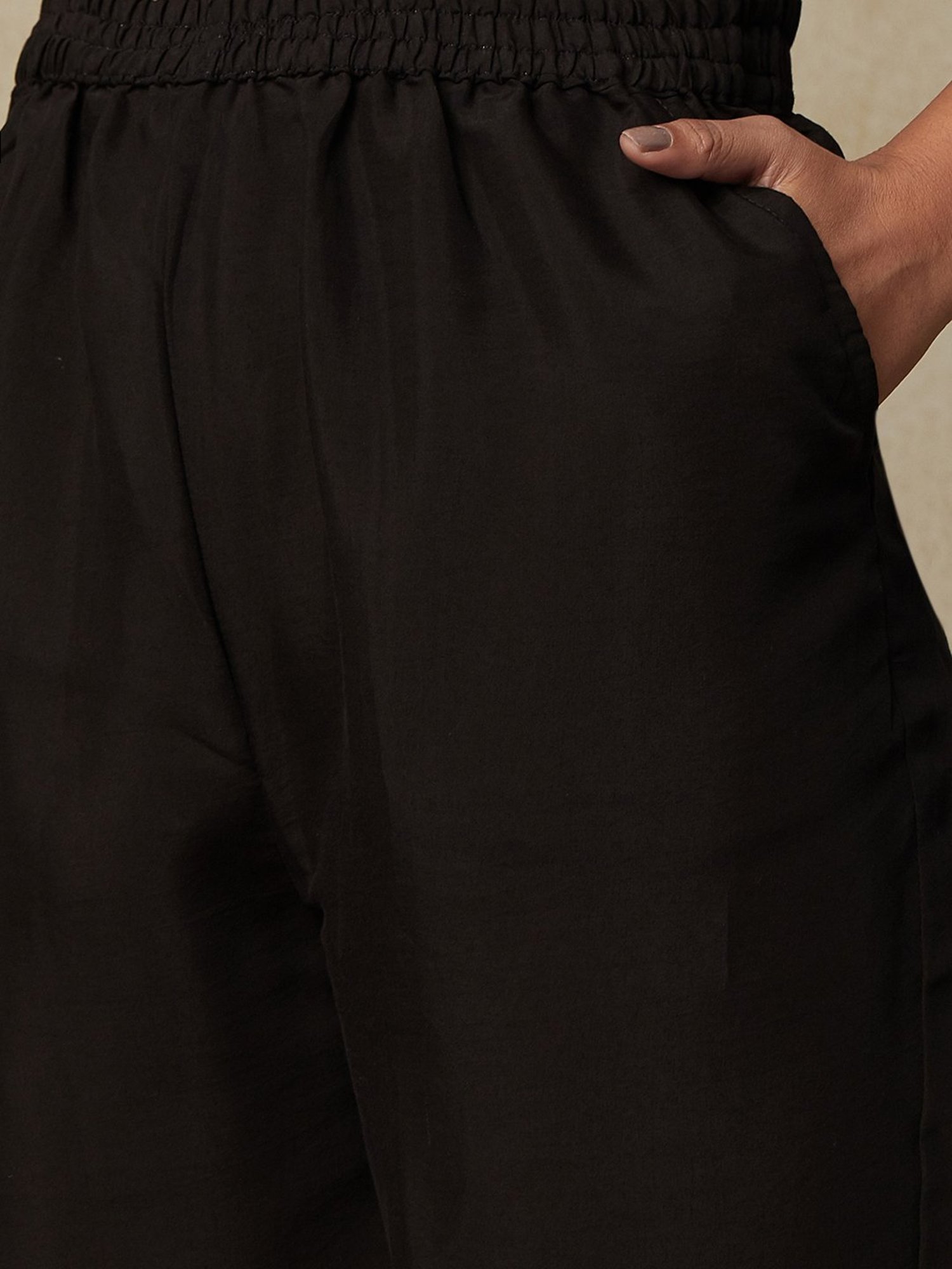 Fashor Black Embroidered Pants