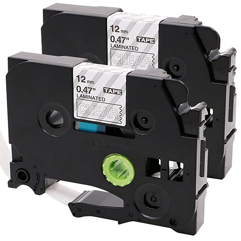 Compatible Label Tape Replacement for TZe135 TZ135 Compatible with Brother PTouch White on Clear Tape 12 Inch 262 Feet 2 Pack