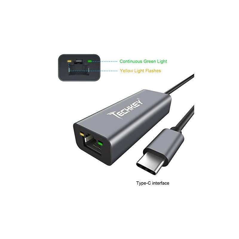 USB C to Ethernet Adapter  USB Thunderbolt 3 Type C to RJ45 Gigabit Ethernet LAN Network Adapter Compatible for MacBook Pro 201920182017 Dell XPS ChromeBook Galaxy S9S8 and More