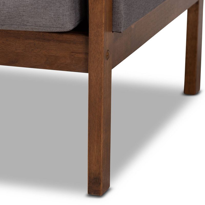 Lenne Upholstered Loveseat Gray/Walnut - Baxton Studio