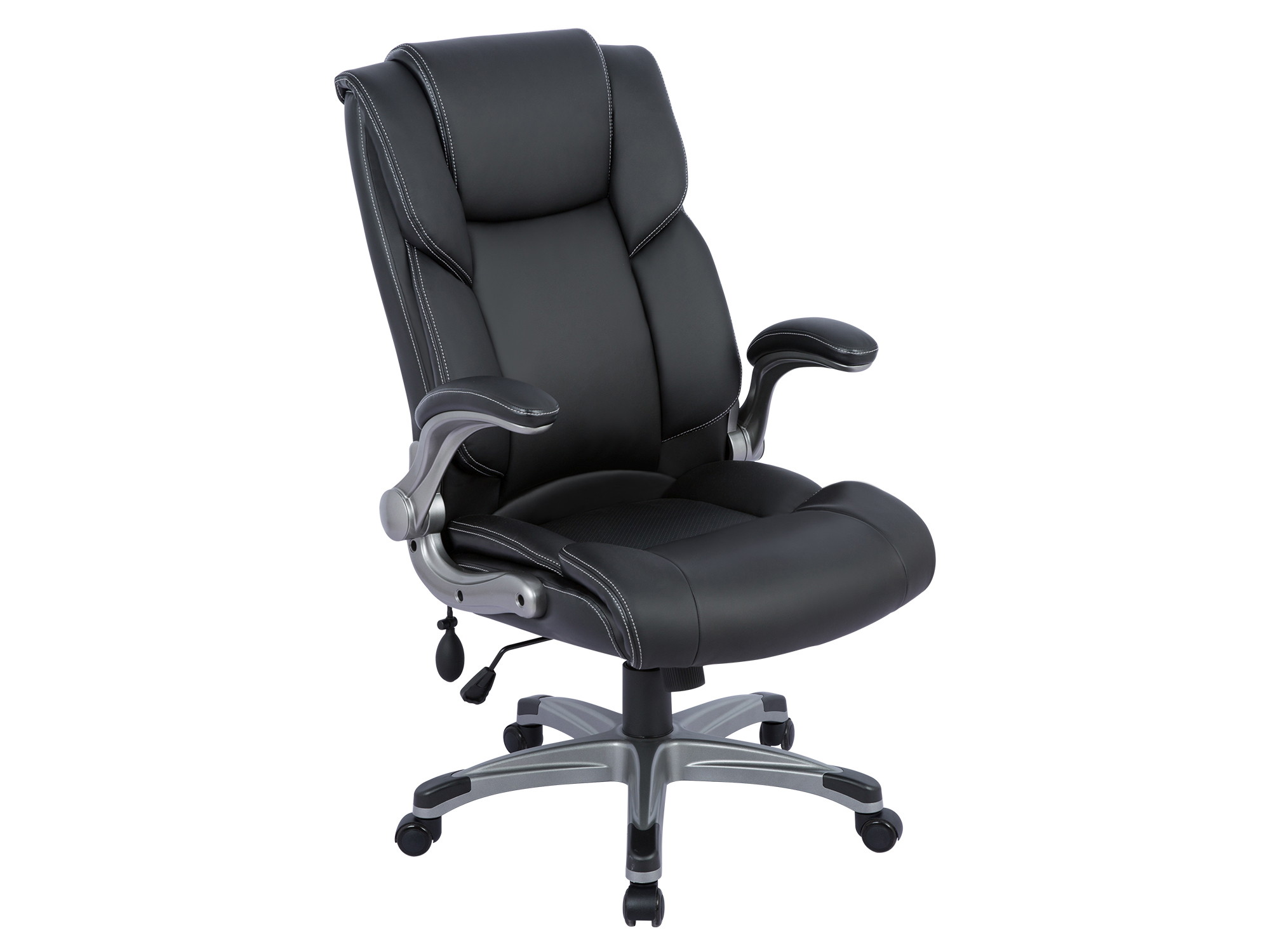 Big & Tall Bonded Leather Office Chair Comfortable Ergonomic Executive Computer Desk Chair Adjustable Tilt Angle , Thick Padding Lumbar Support