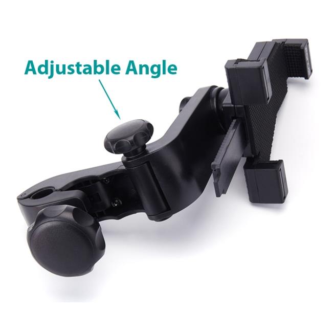 Car Headrest Mount Smartphone Tablet Holder Rotating Cradle Back Seat Entertainment Dock Strong Grip [Black] O5Q for Samsung Galaxy S8+, S9 S9+, Tab 4 NOOK 10.1 (SM-T530) 7.0 (SM-T230)