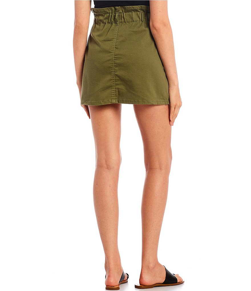 Jolt Paperbag Waist Twill Skirt