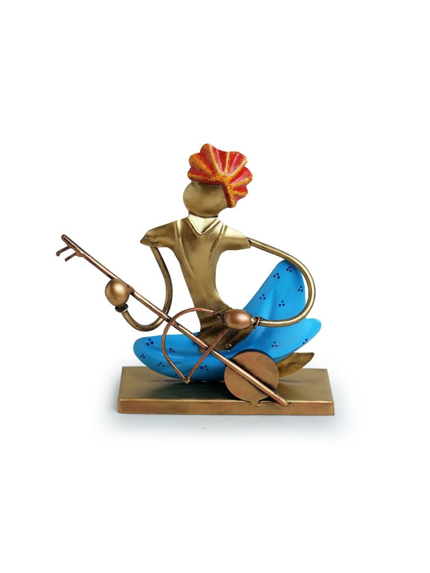 ExclusiveLane 'Veena Player Folk Artist' Multicolor Iron Decorative Piece - Set of 1