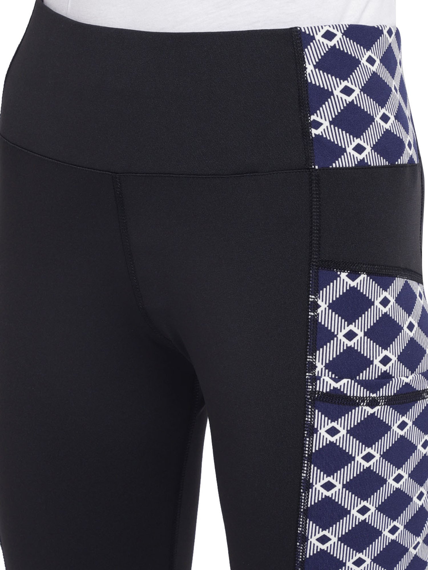 Chkokko Navy & Black Printed Tights
