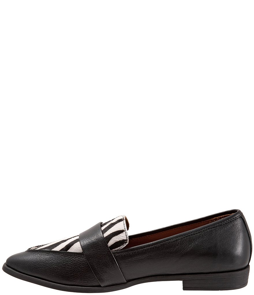 Bueno Barnes Leather Zebra Print Calf Hair Loafers