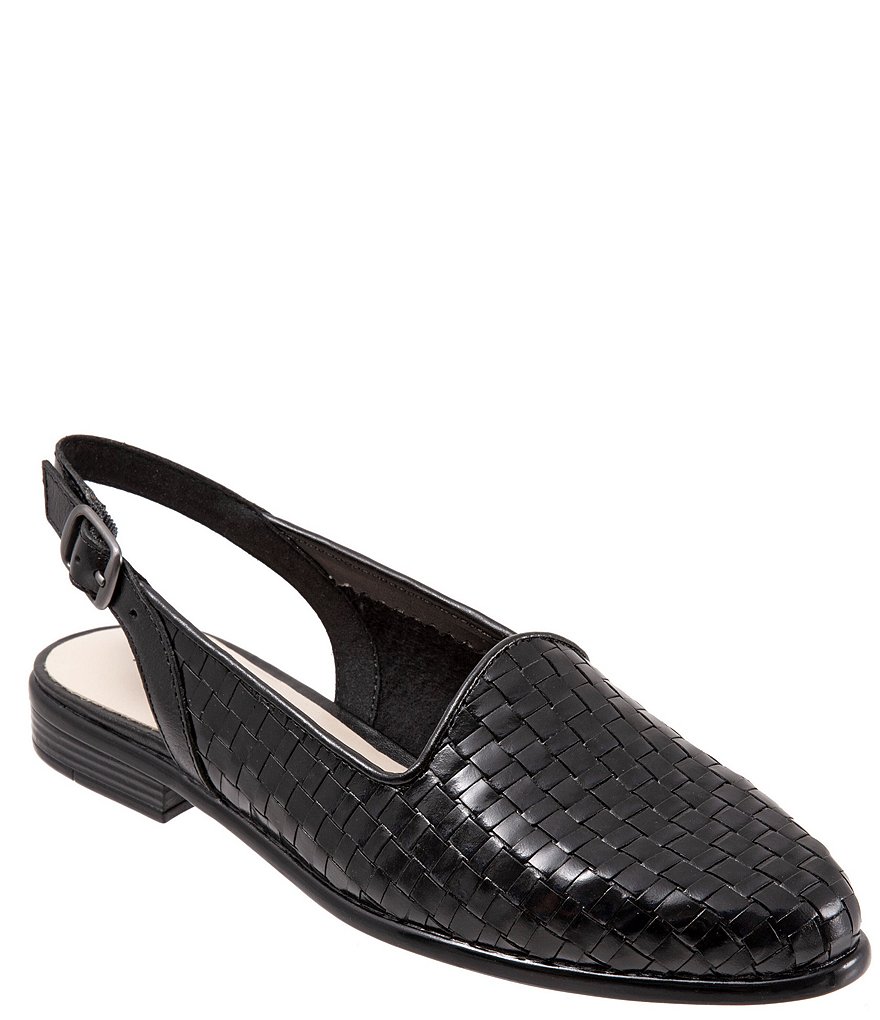 Trotters Lena Woven Leather Slingback Flats