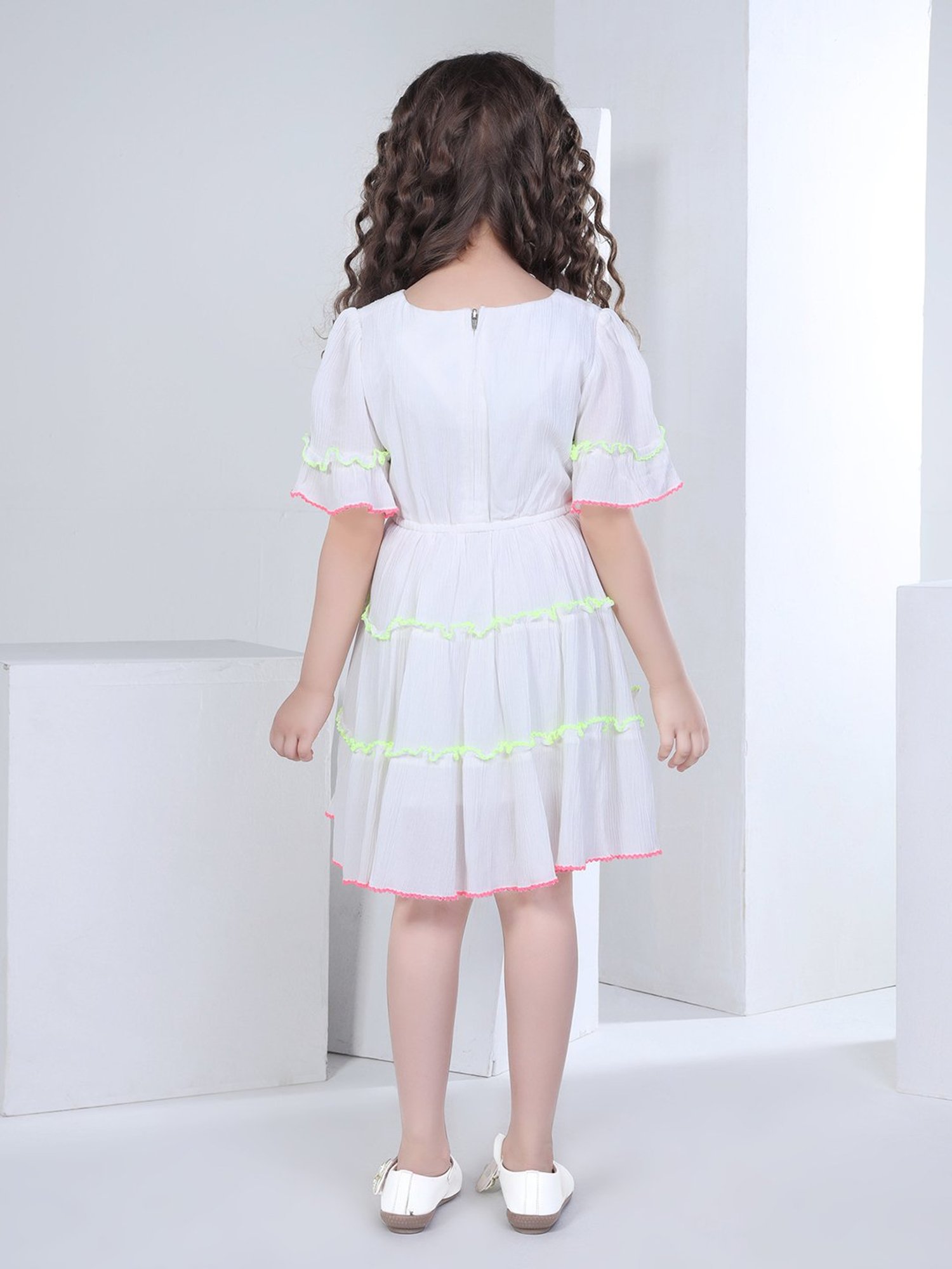 Peppermint Kids White Embroidered Dress