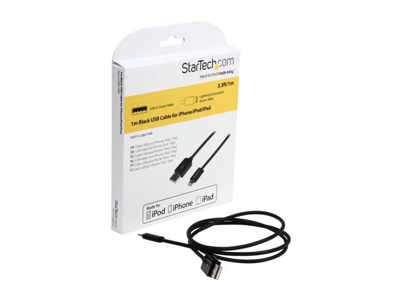 VisionTek 900784 Black Lightning to USB Black 1 Meter Cable - 5 Pack