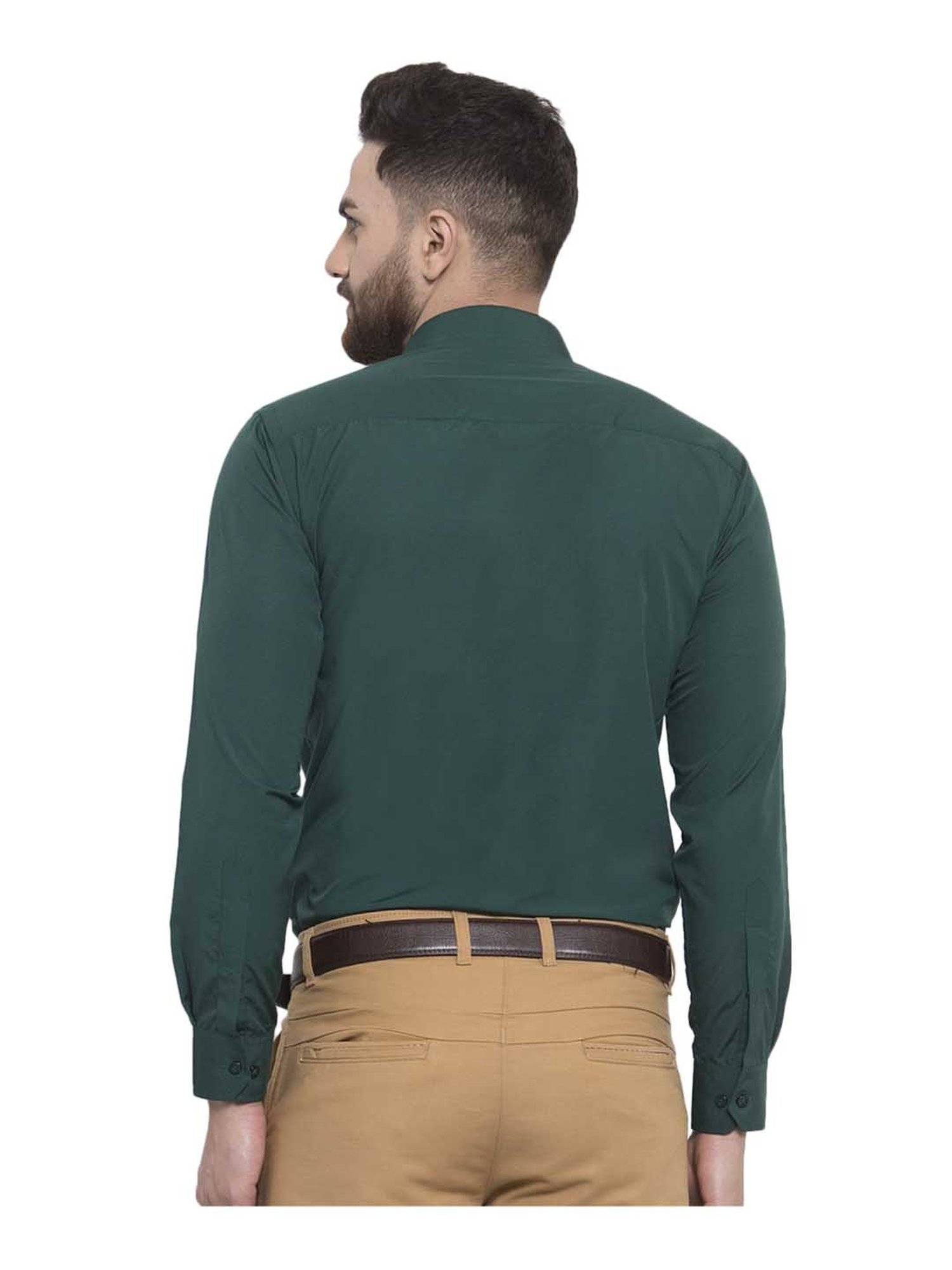 English Navy Dark Green Slim Fit Shirt