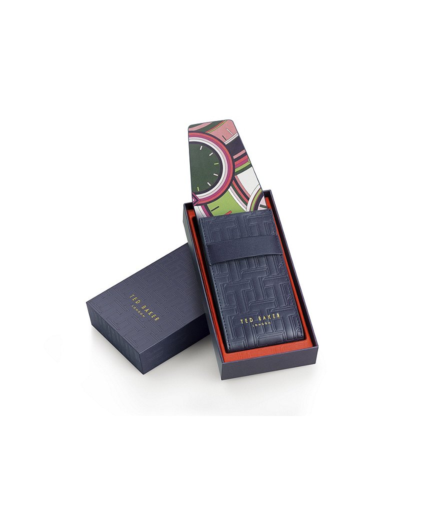 Ted Baker London Phylipa Black Embossed Flower Three-Hand Watch