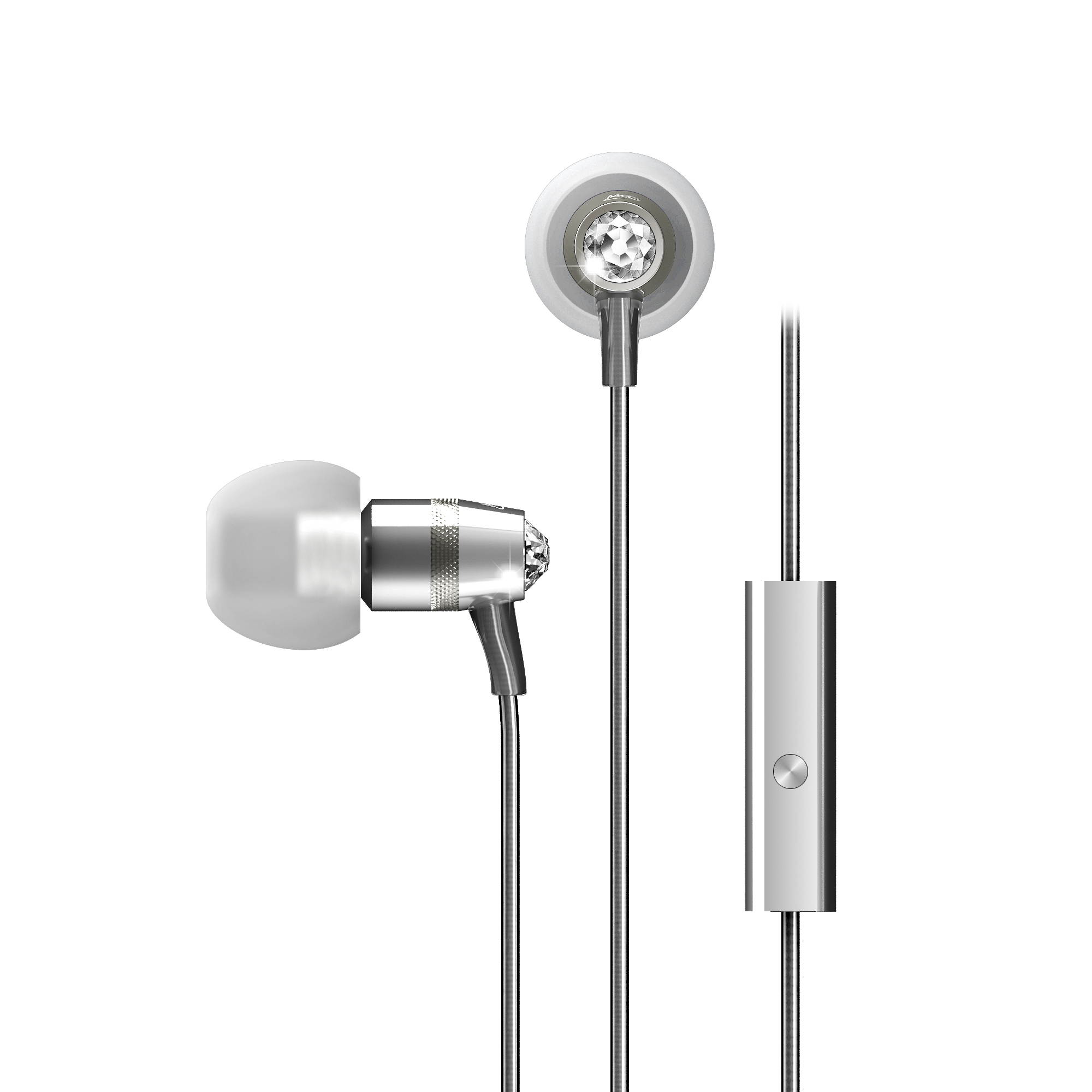 Mee audio Turquoise Blue  EP-M11J-TQ-MEE  In-Ear Headphones with Microphone Made with Swarovski Crystals