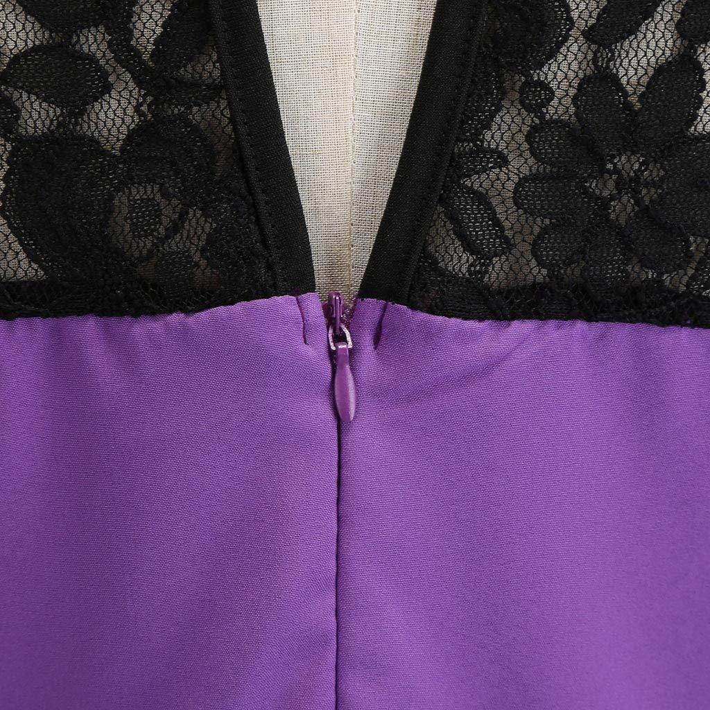 Prom Dresses for Women,Women Vintage 1950s Retro Sleeveless Lace Splice Solid Party Prom Swing Dress