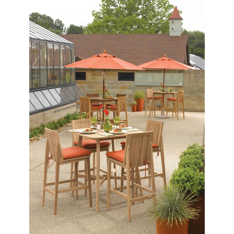 Islay 36" Teak Square Patio Bar Table - Oxford Garden