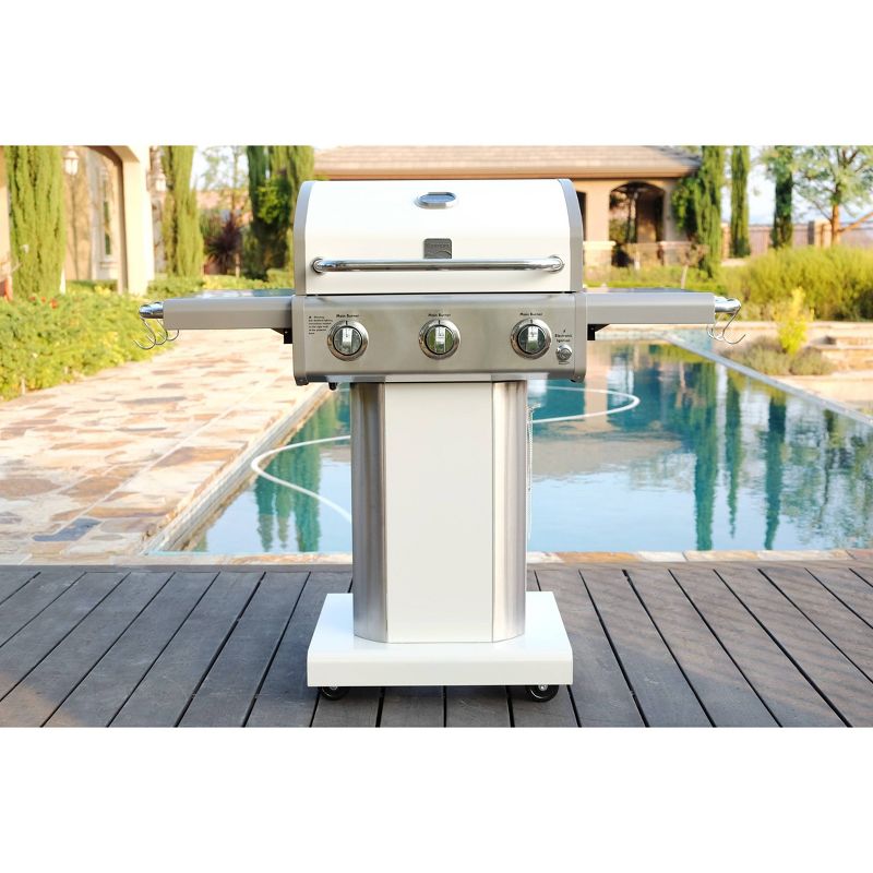 Kenmore 3-Burner Outdoor Gas BBQ Propane Grill PG-4030400LD-PE Pearl