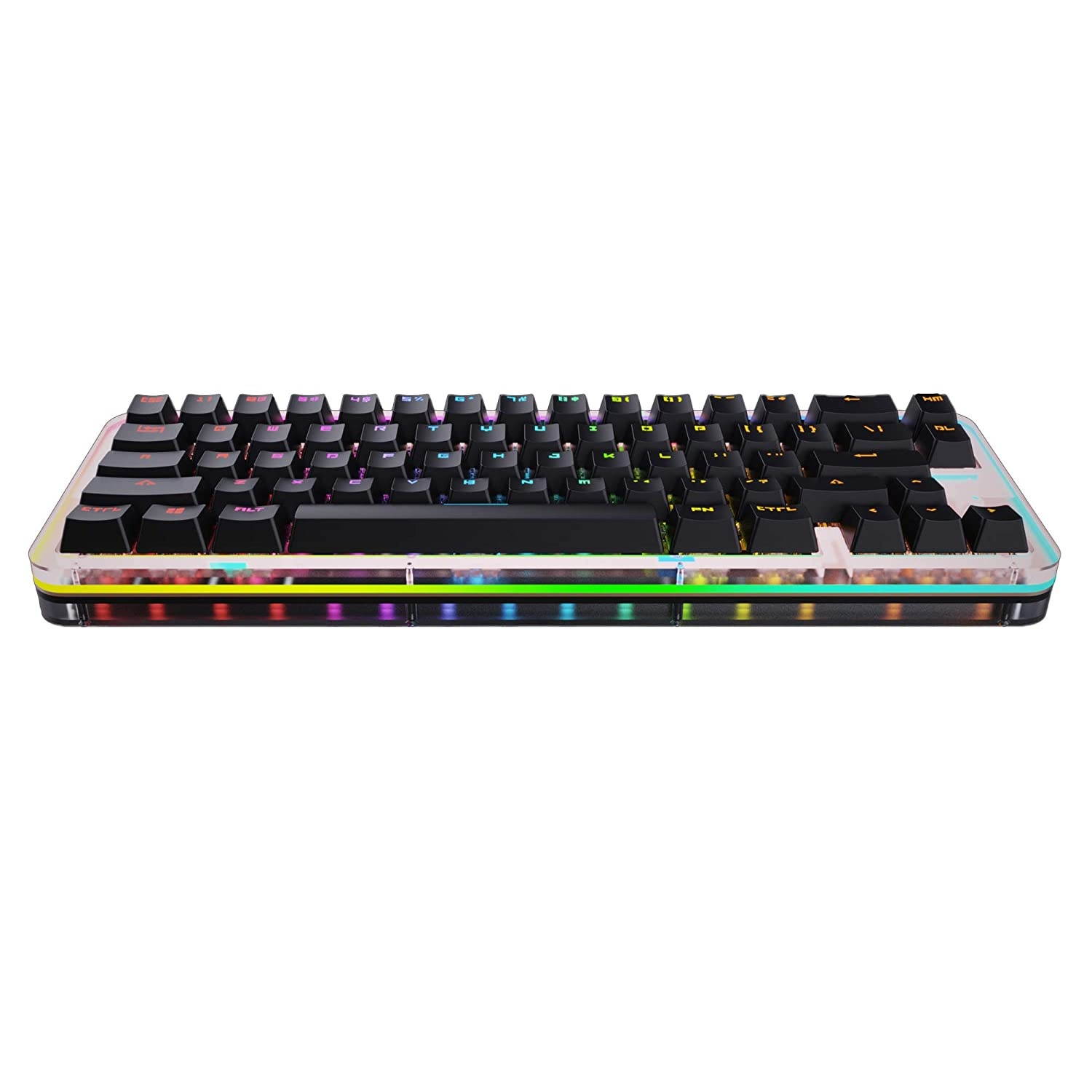 DNA65 65% Custom Mechanical Keyboard Kit PCB CASE hot swappable Switch Support Lighting Effects with RGB Switch led (DNA65 Gateron Blue Switch x1)