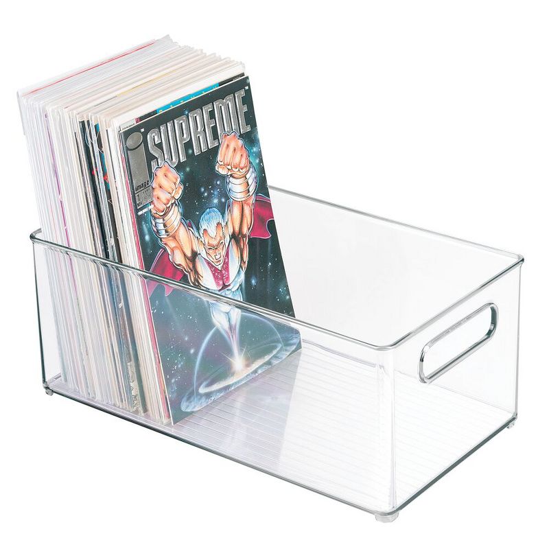 mDesign Plastic Home Storage Organizer Bin, 14.5" Long, 2 Pack - Clear