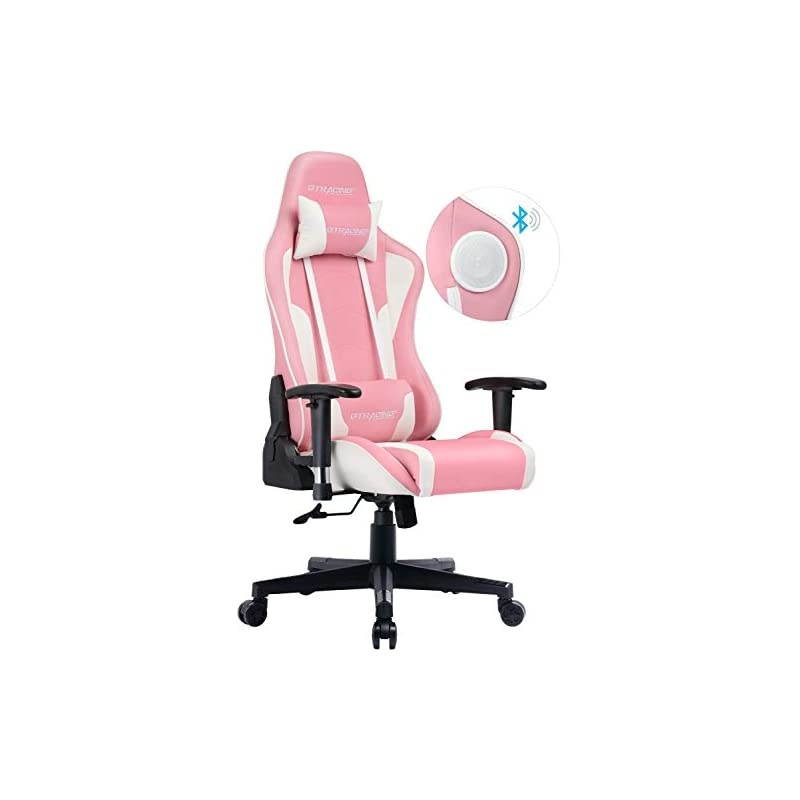 Gaming Chair with Speakers Bluetooth Music Video Game Chair Audio Ergonomic Design Heavy Duty Office Computer Desk Chair Gt890M,Blue (Blue)