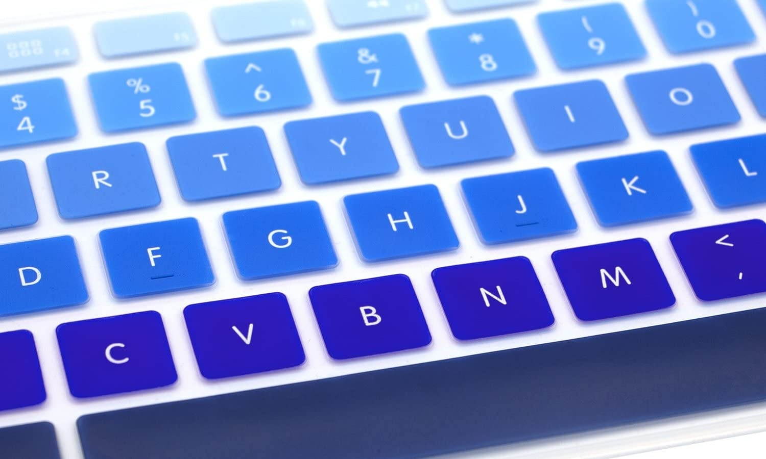 HRH Ombre Blue Silicone Keyboard Skin Cover for Apple Full Size iMac Wired USB Keyboard with Numeric Keypad A1243(G6 MB110LL/B and MB110LL/A)