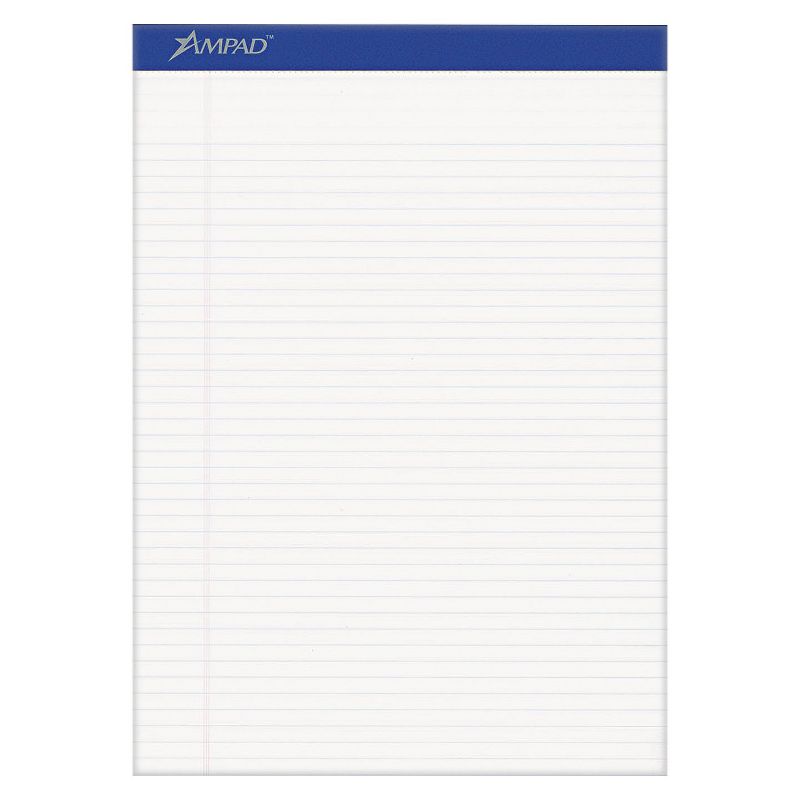 Ampad 8 1/2 x 11 3/4 Writing Pad, Narrow Rule, Micro Perfed- White (50-Sheets, 12pk)