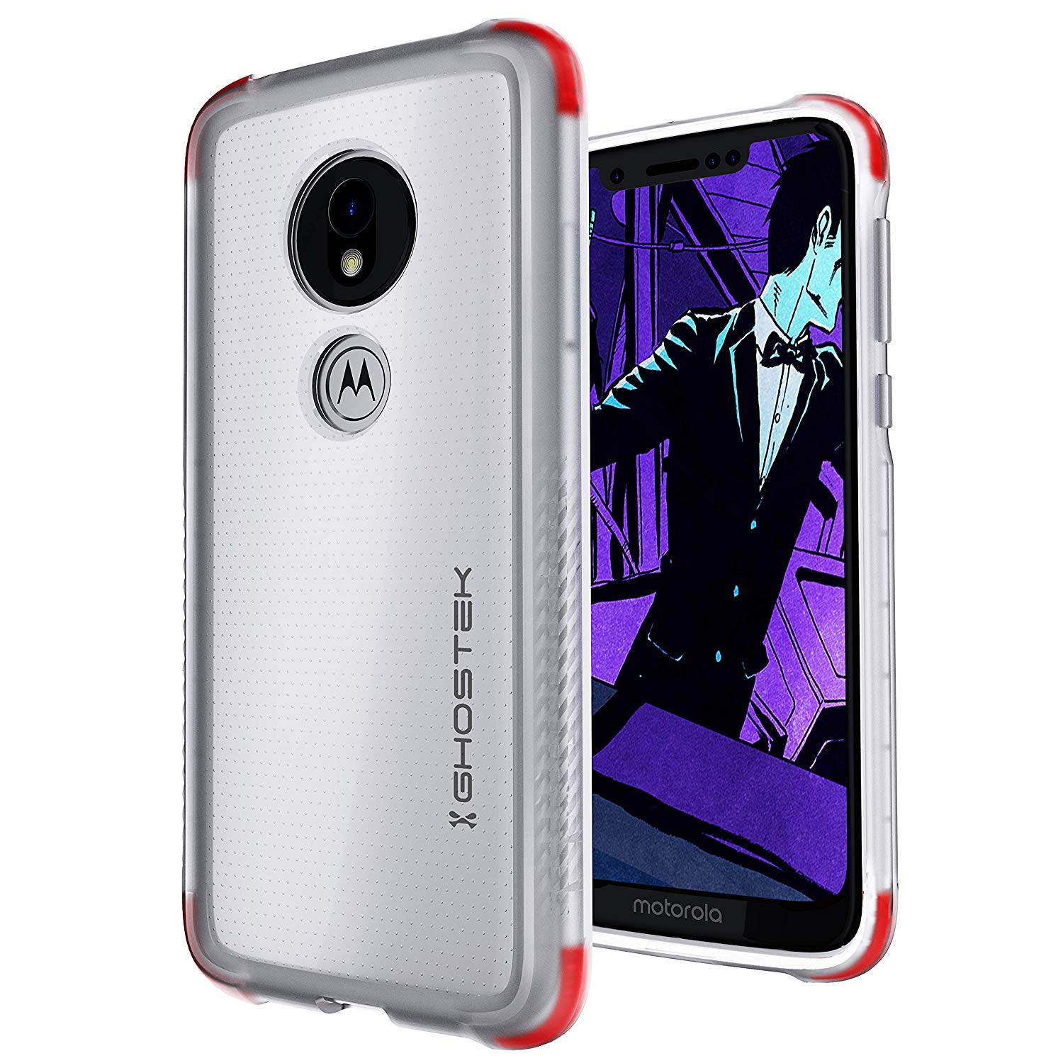 Ghostek Covert Clear Moto G7 Play Case with Super Slim Military Grade Armor Design Shockproof Heavy Duty Protection Scratch Resistant Back and Non-Slip Grip 2019 Moto G7 Play (5.7 Inch) - (Clear)