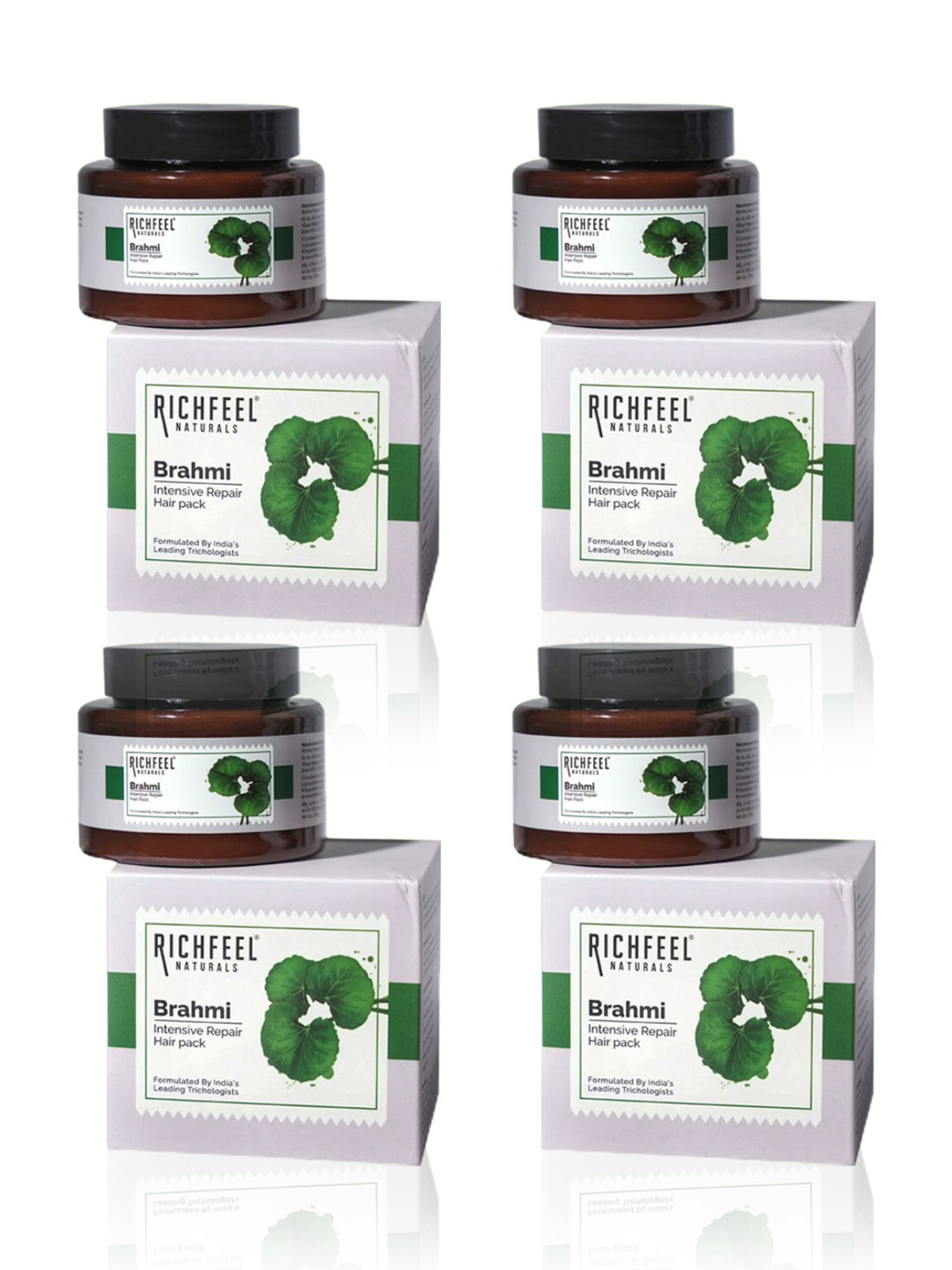 Richfeel Brahmi Intensive Repair Hair Pack - Pack of 4