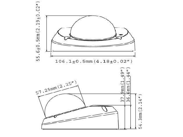 GEOVISION 3 Megapixel Network IP Camera: Full 1080p HD Mini Dome, 2.54mm WIDE lens, Mic, PoE, GV-MFD320