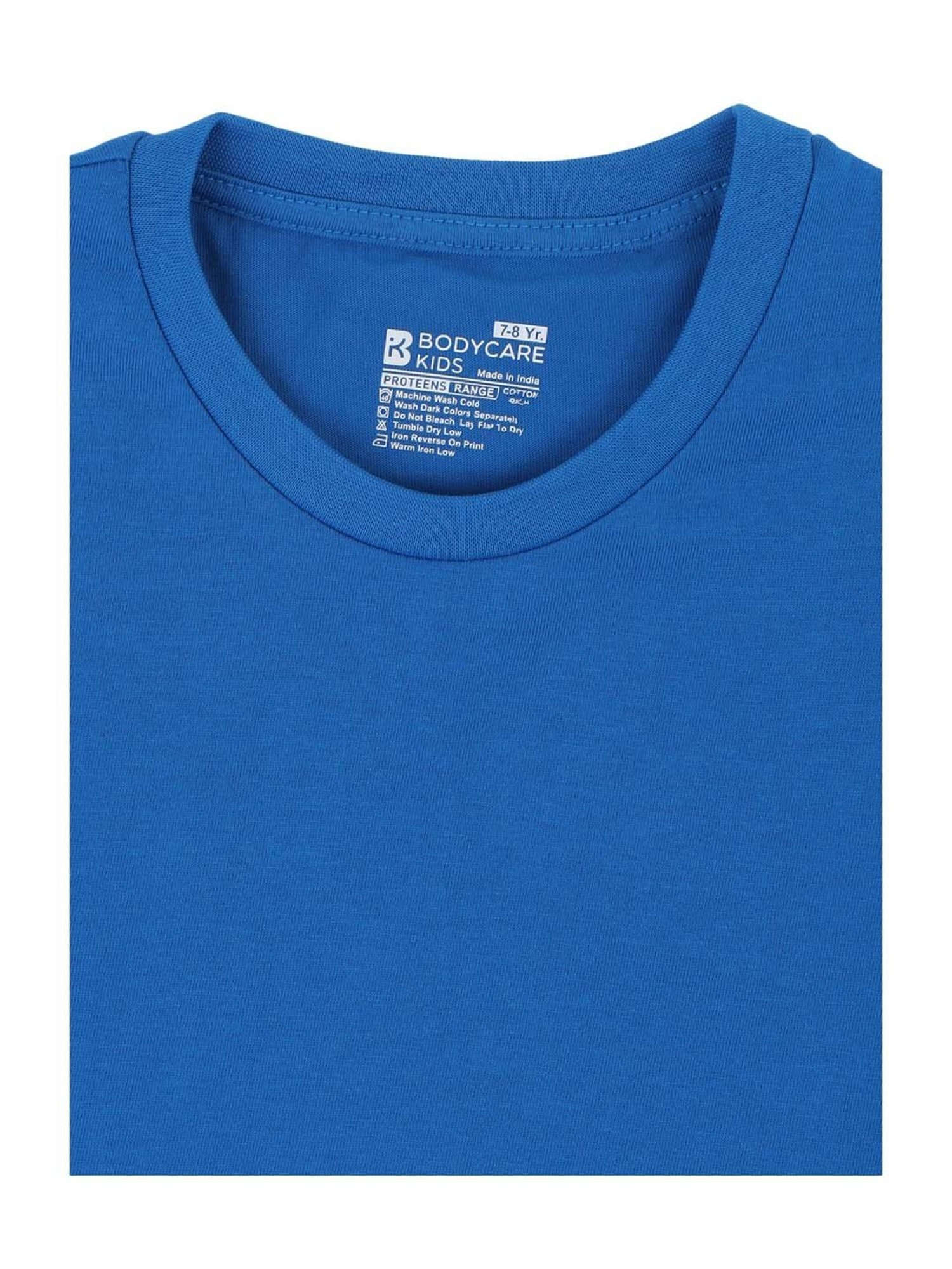 Proteens Kids Royal Blue Cotton Ragular Fit T-Shirt
