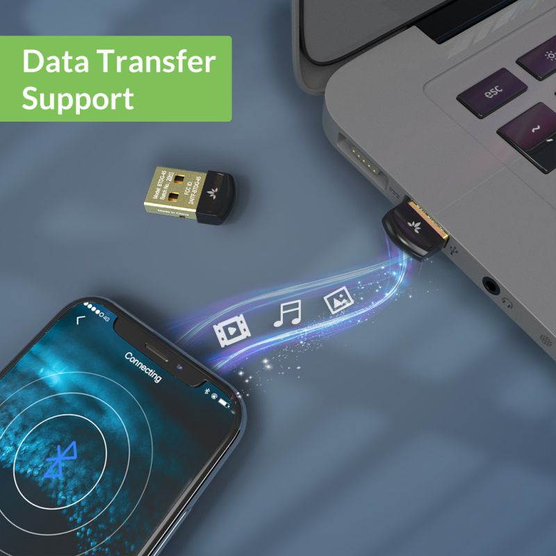 Avantree DG45 Bluetooth 5.0 USB Adapter for Windows PC, Bluetooth Dongle for Desktop Laptop Computer, Supports Bluetooth Headphones, Speakers, Keyboard, Mouse, Printers, Data Transfer, Music & Calls