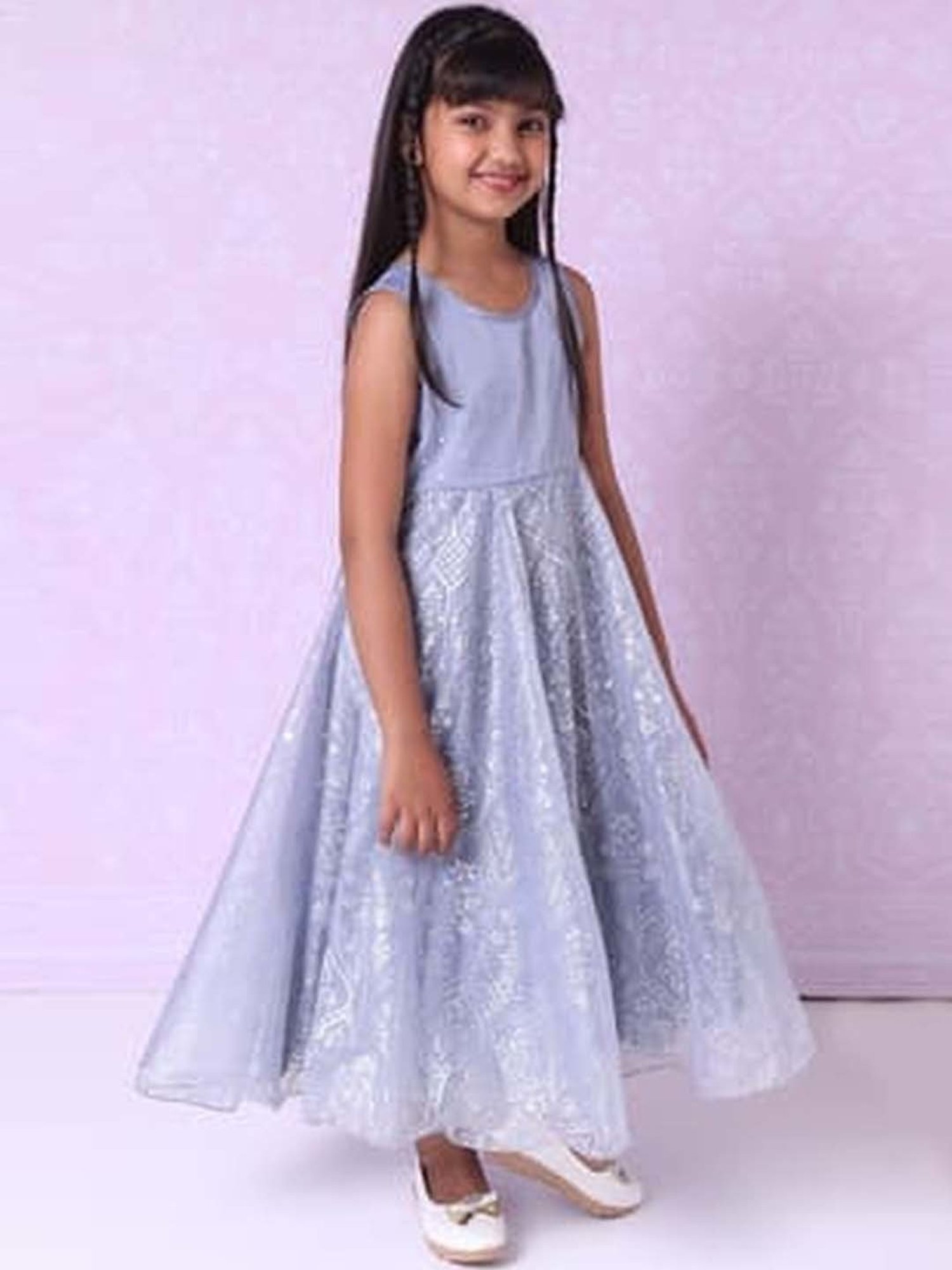 Biba Kids Grey Printed Gown