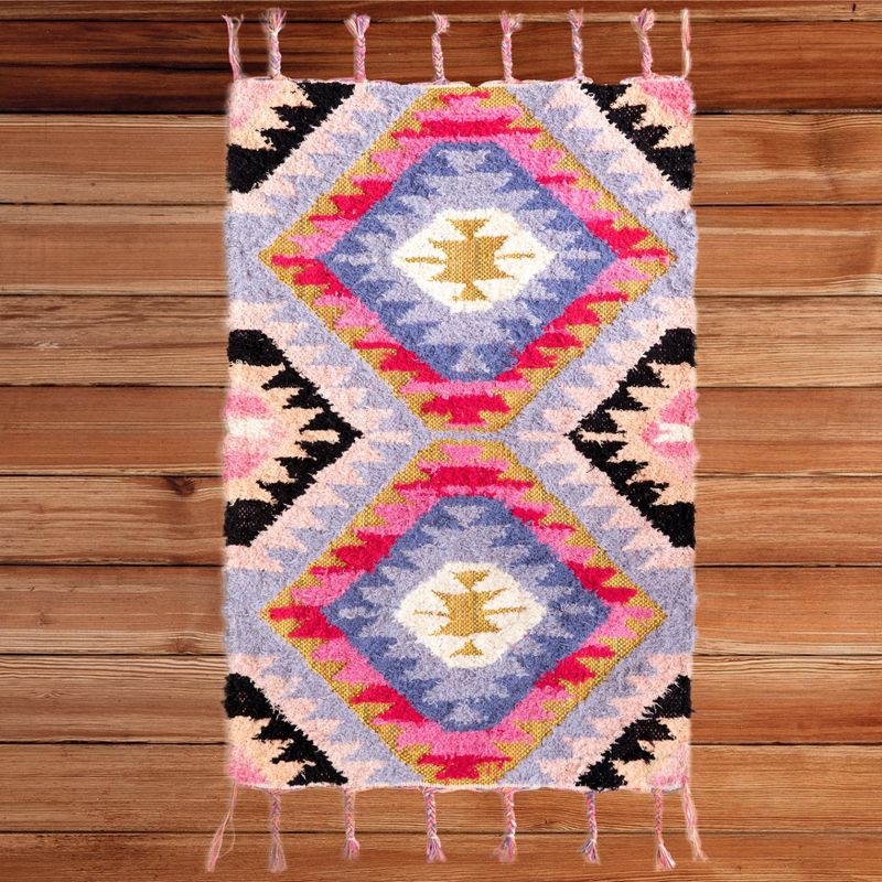 1'10"x1'10" Rectangle Woven Accent Rug Multicolored - DEERLUX
