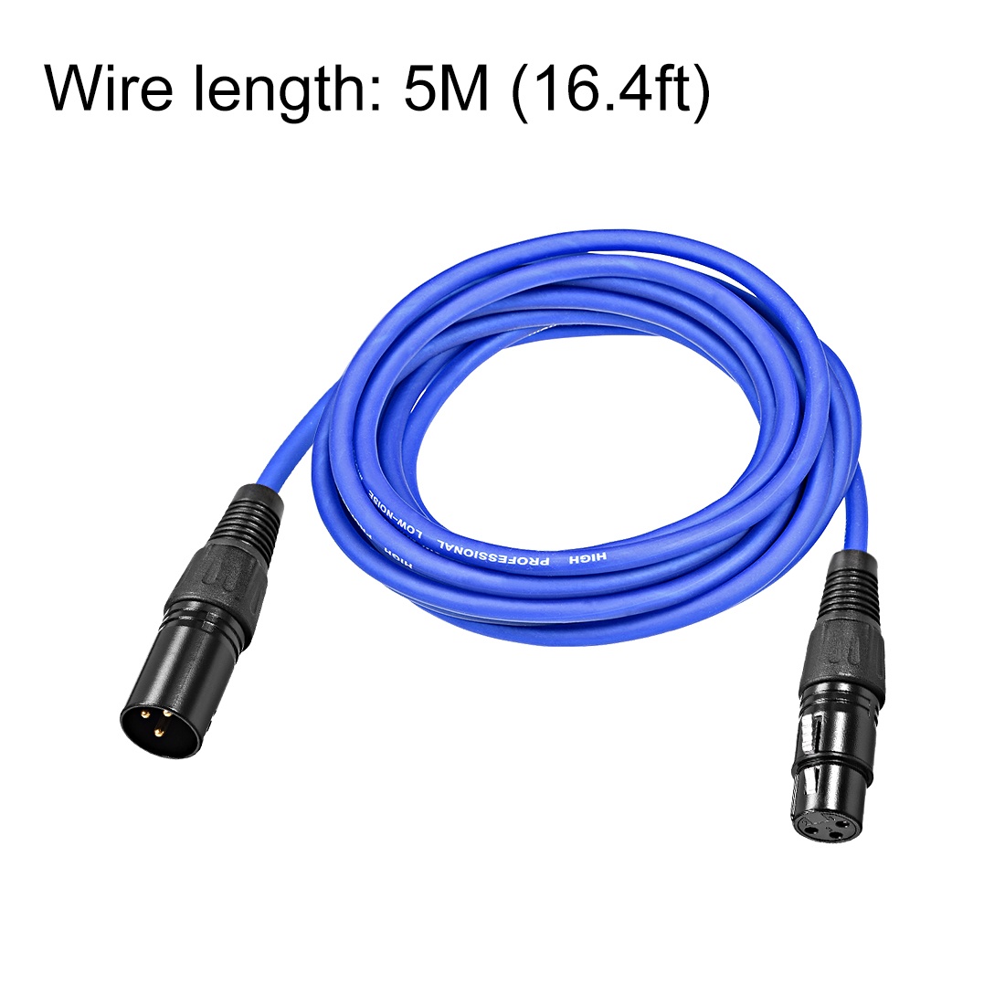 XLR Male to XLR Female Cable Line for Microphone Video Camera Sound Card Mixer Black XLR Blue Line 5M 16.4ft