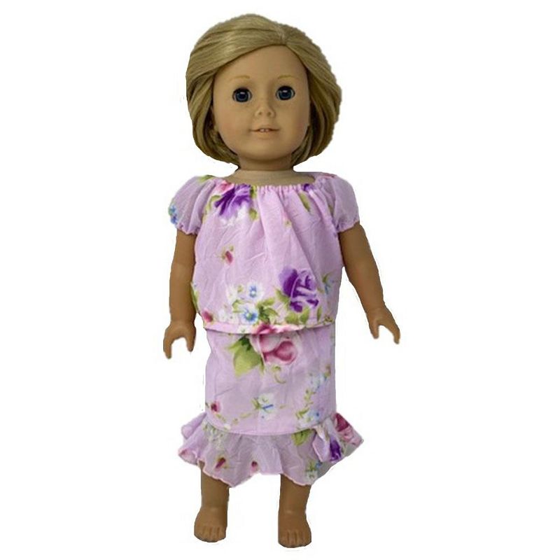The Queen's Treasures Little House on the Prairie Green Calico Dress, Bonnet & Apron for 18" American Girl Dolls