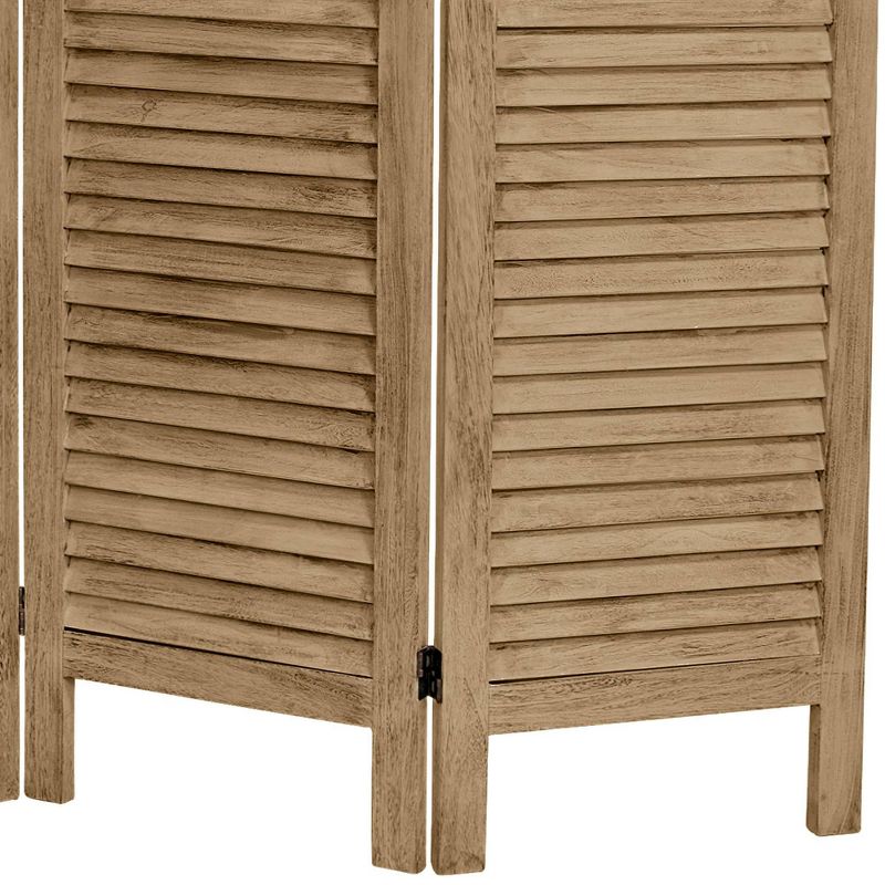 5 1/2 ft. Tall 3 Panels Classic Venetian Room Divider Brunt Brown - Oriental Furniture