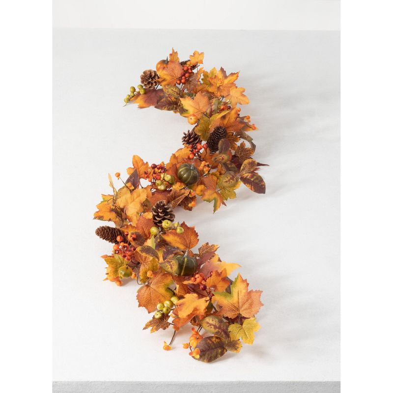 Sullivans 5' Pumpkin & Berry Artificial Garland 60"L Orange