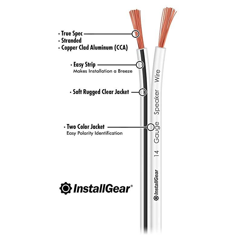 14AWG Speaker Wire  Pro Series 14 AWG Gauge Speaker Wire Cable 500 Feet 1524 Meters Great Use for Home Theater Speakers and Car Speakers White