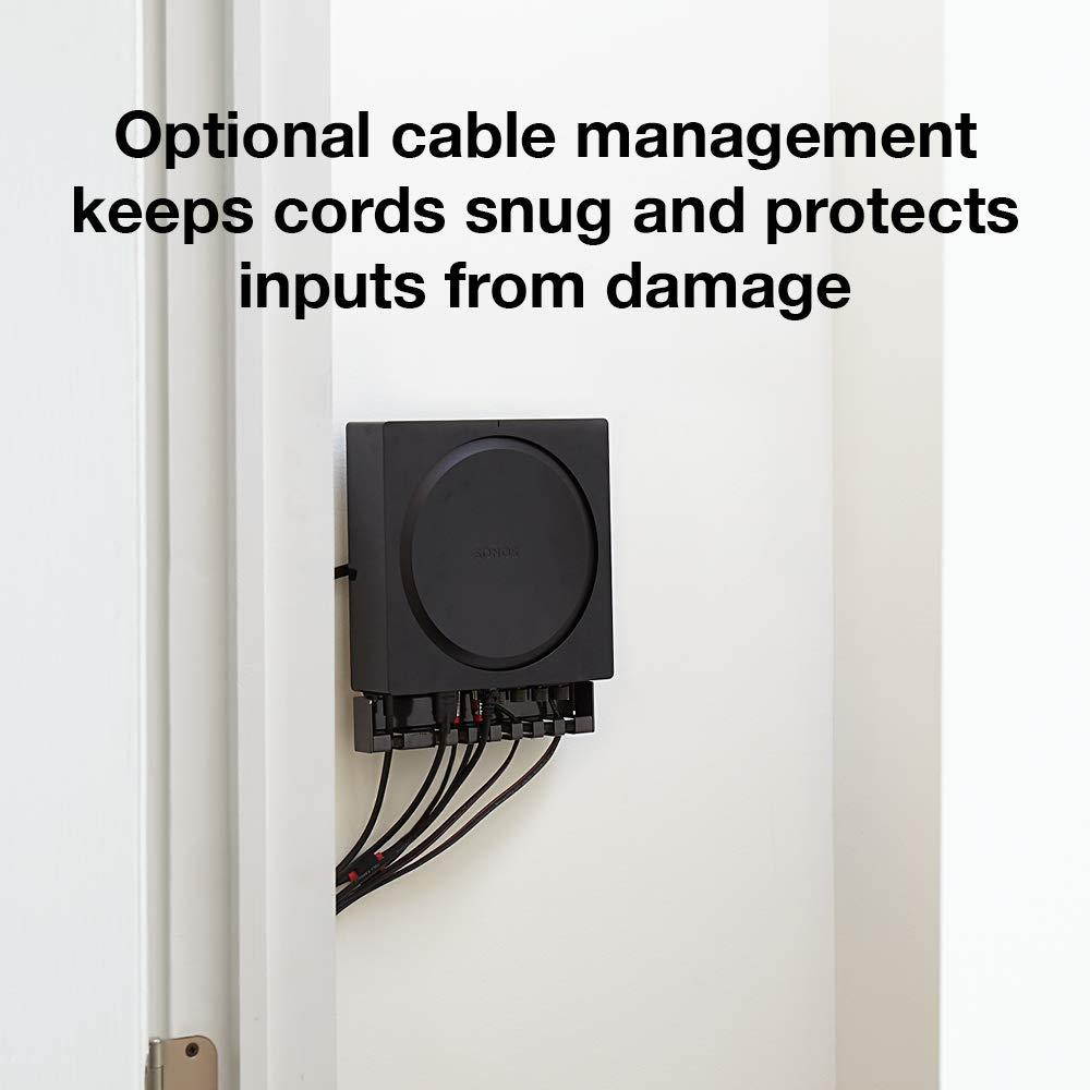 Sanus Wall Mount for Sonos Amp - Slim Black Design with Lockable Latch for Security - Low Profile Bracket Design Mounts in Any Orientation - Built-in Cable Management & Easy 15-Minute Install