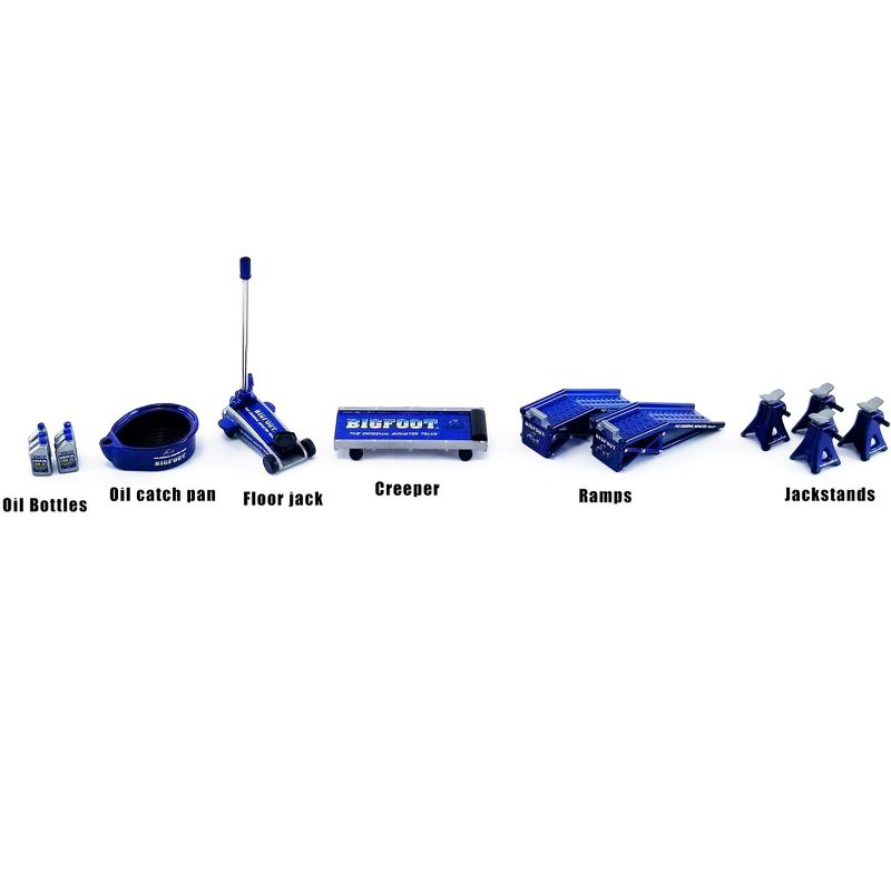 Shop Tool Set of 6 pieces "Bigfoot #1 The Original Monster Truck" 1/18 Diecast Replica by GMP