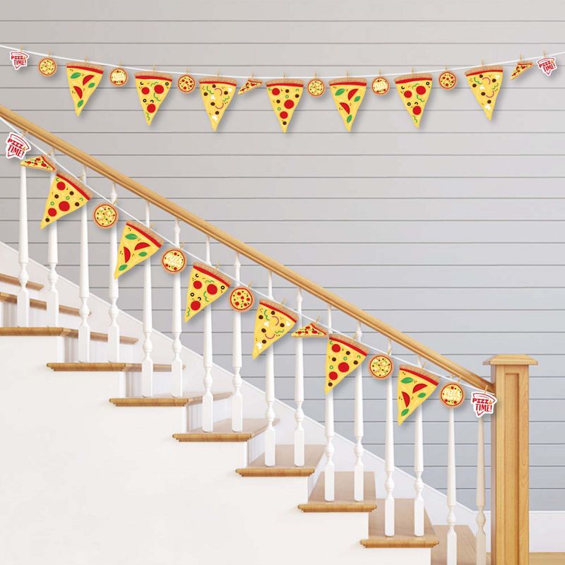Big Dot of Happiness Pizza Party Time - Baby Shower or Birthday Party DIY Decorations - Clothespin Garland Banner - 44 Pieces