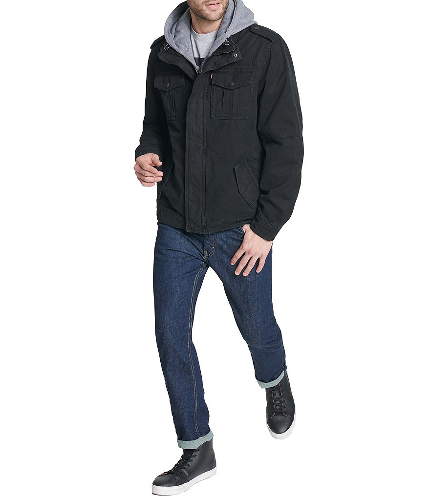 Levi's&reg; Twill Hooded Military Trucker Jacket