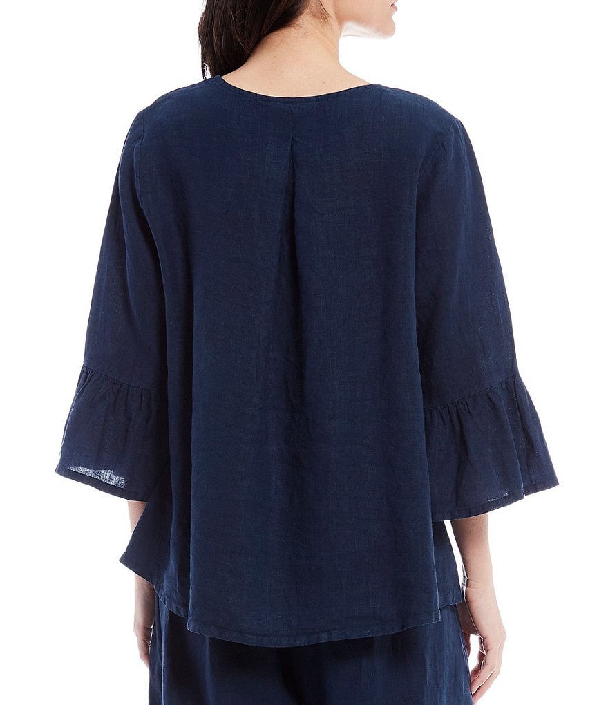 Bryn Walker Fran Linen Bell Sleeve Hi-Low Shirt