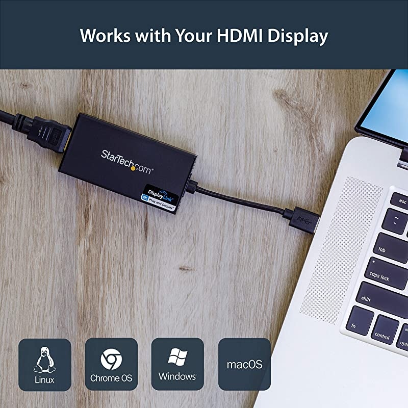 com USB 30 to HDMI Display Adapter 4K Ultra HD DisplayLink Certified Video Converter w External Graphics Card Mac Windows USB32HD4KBlack