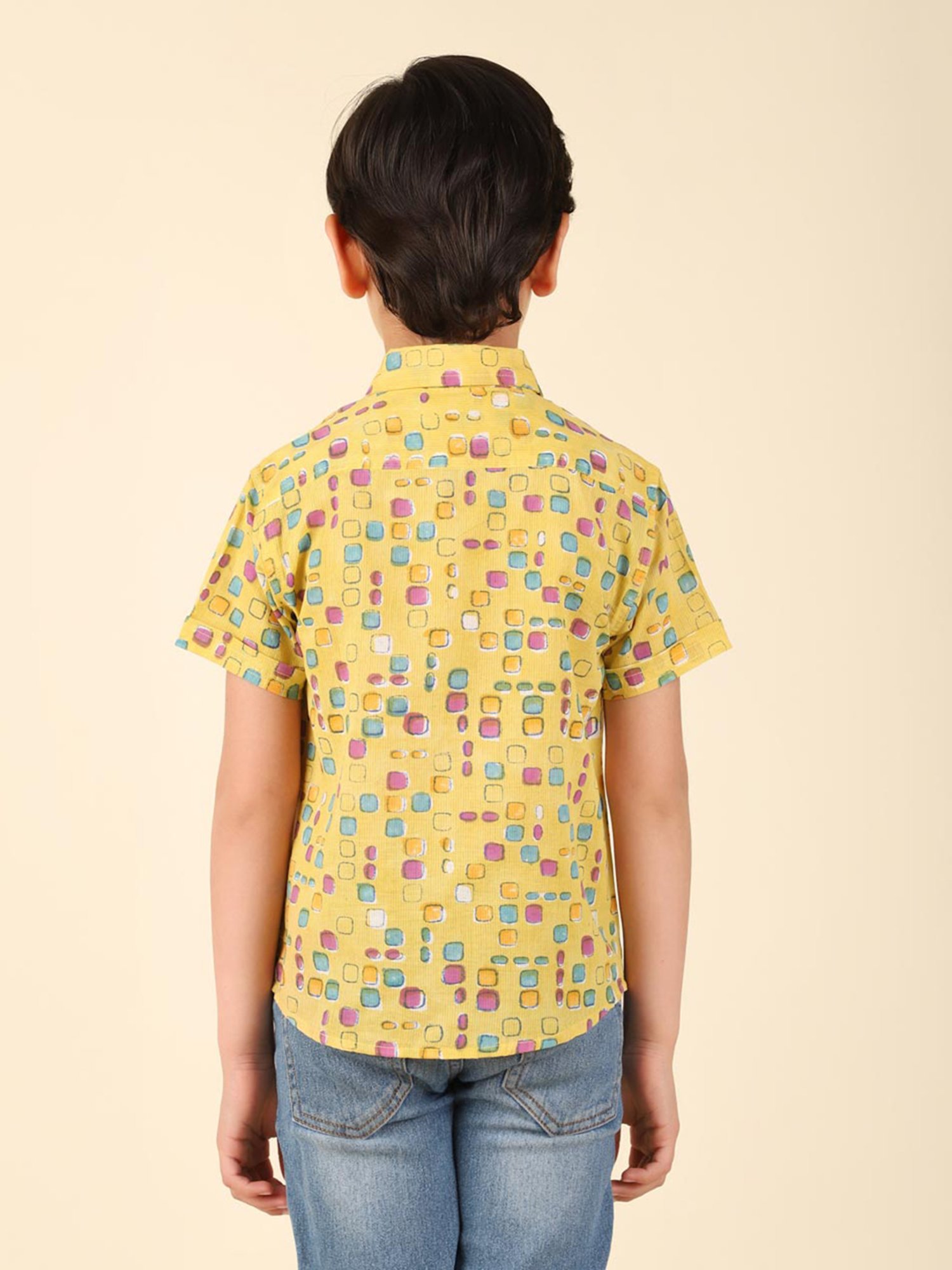 Mothercare Kids Blue Cotton Self Pattern Full Sleeves Shirt