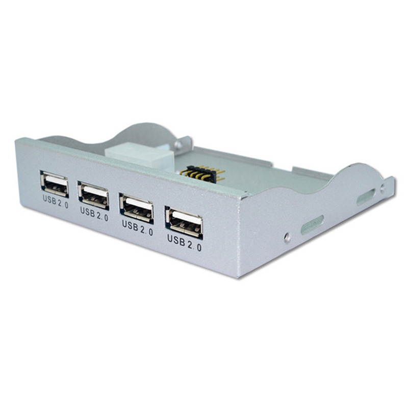 Plugadget 4 Port USB 2.0 Hub USB 2.0 Adapter PC Front Panel Expansion Bracket with 9 Pin Cable For Desktop 3.5 Inch FDD Floppy Bay
