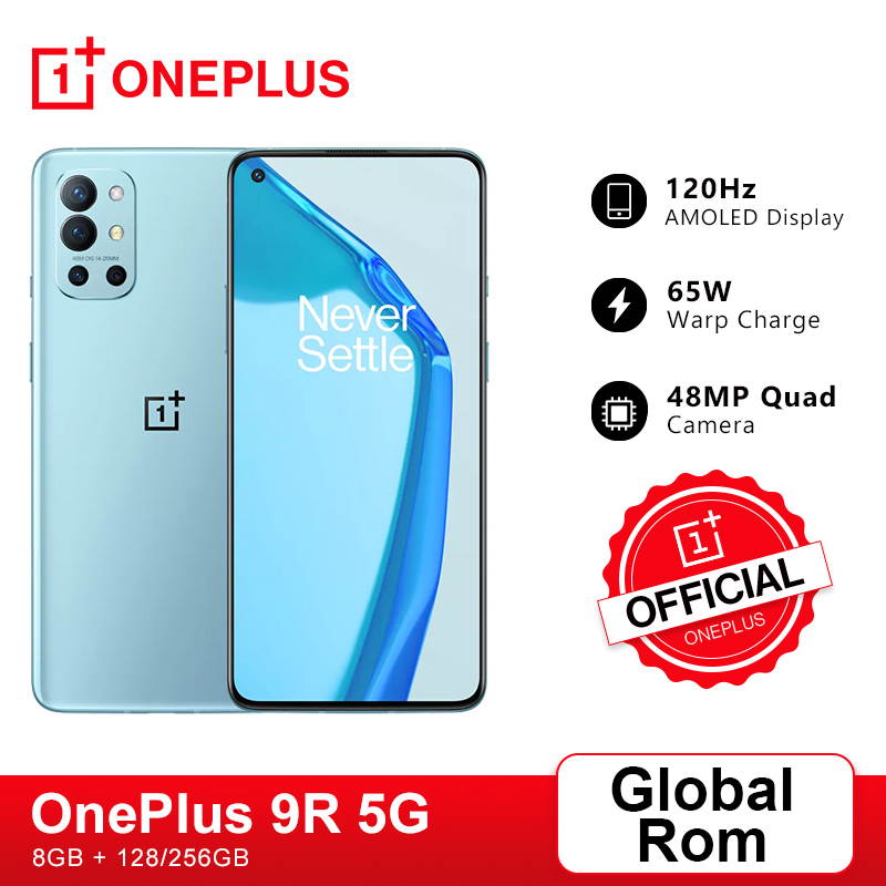 Global Rom OnePlus 9R 9 R 5G Smartphone 8GB RAM 128GB/256GB ROM Snapdragon 870 120Hz AMOLED Display 65W Warp 48MP Rear Camera NFC(In Hand)