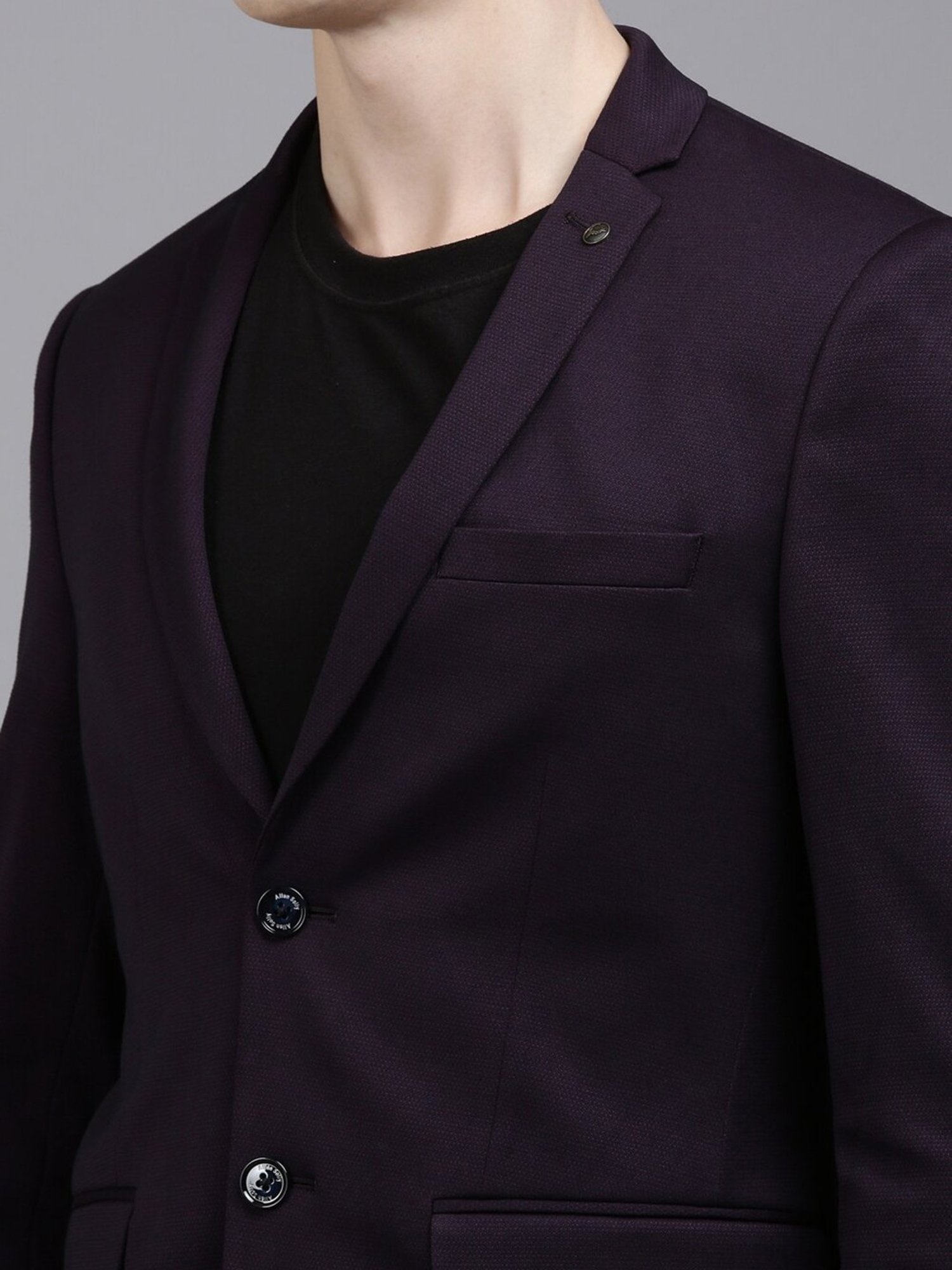 Louis Philippe Light Blue Regular Fit Blazer