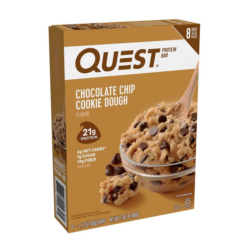 Quest Choc Chip Cookie Dough Bar - 8ct