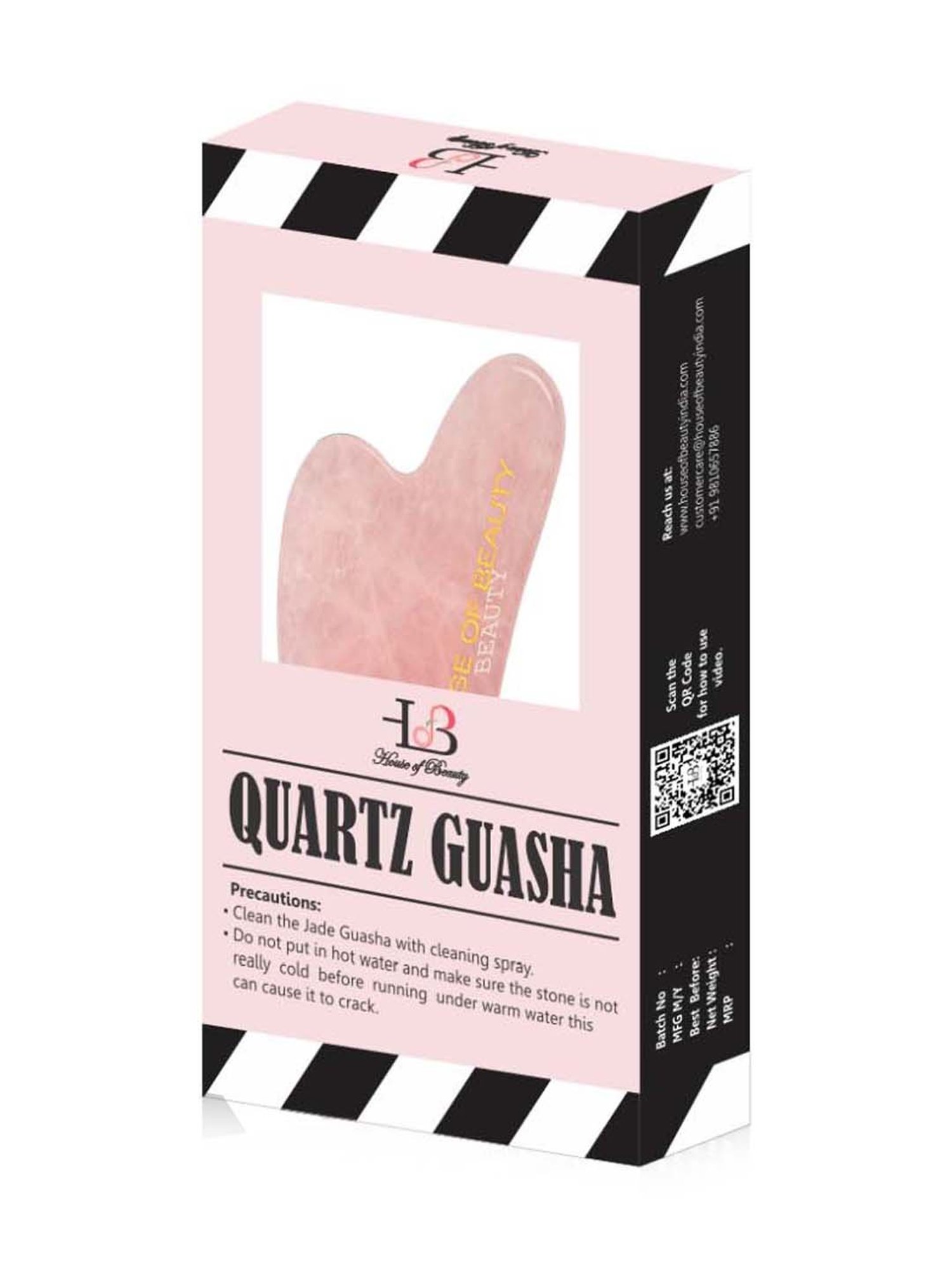 HofB- House of Beauty Rose Quartz Guasha - 1 Pc